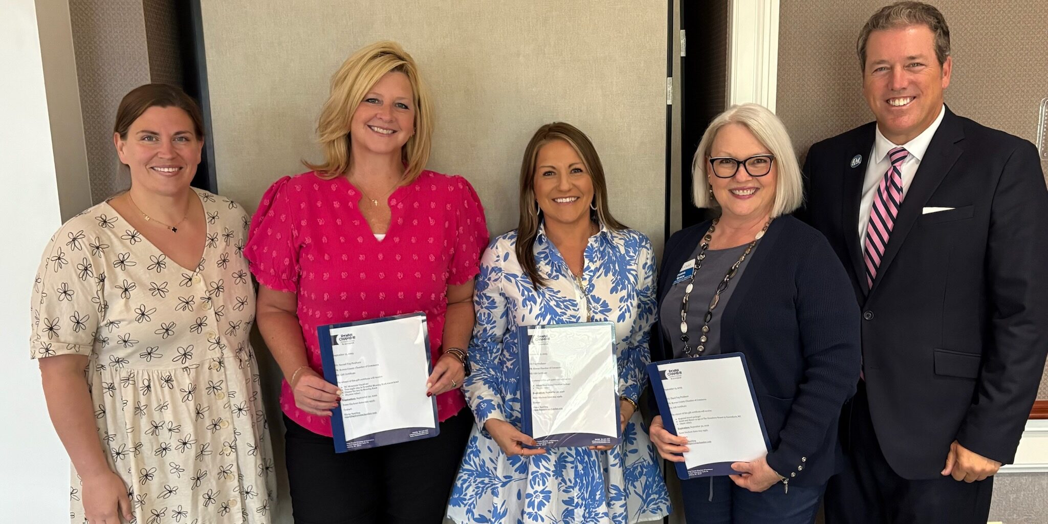 Pictured, from left to right: Starling Johnson Kaklamanos, Campaign Chair &amp; Chair-elect of the Rowan Chamber; Carrie Hanneman, second top producer; Dr. Christine Lynn, top producer; Donna Groce, third top producer; Steve Fisher, Chair of the Rowan Chamber. 